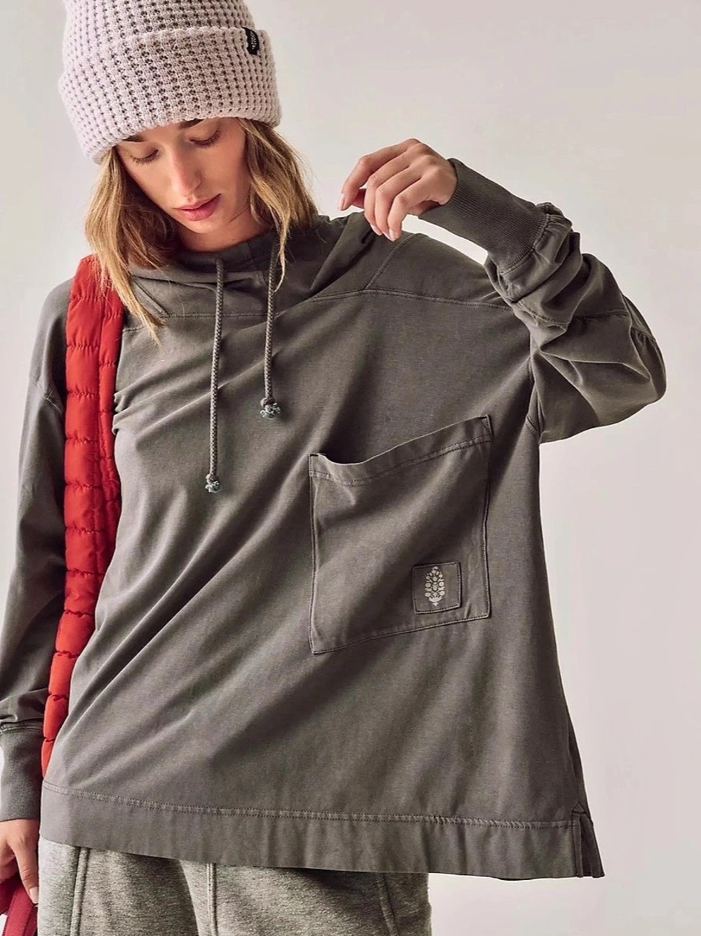 Free People FP Movement Hot Shot Hoodie Green